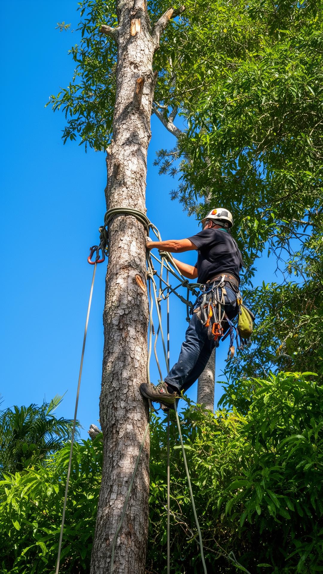 Climber working in a South Florida tree